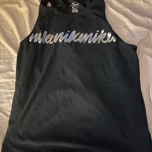 Nike silver script muscle tank